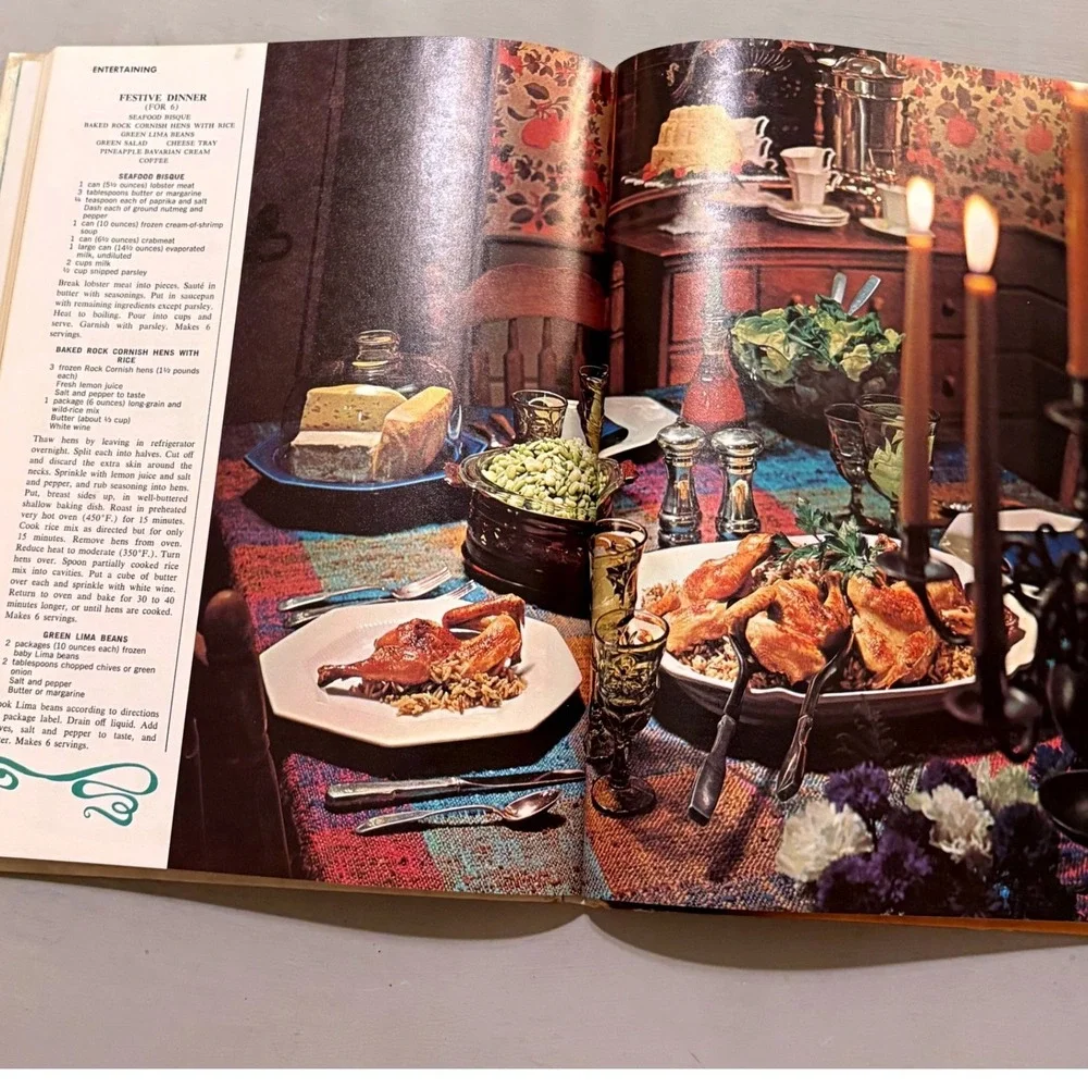 Vtg 1966 Womans Day Encyclopedia of Cookery‎ Vol 4 MCM Retro Kitchen Decor Prop